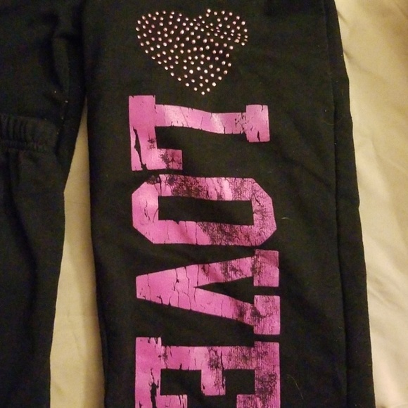 Black pink 💖drawstring stretchy sweats - Picture 3 of 4